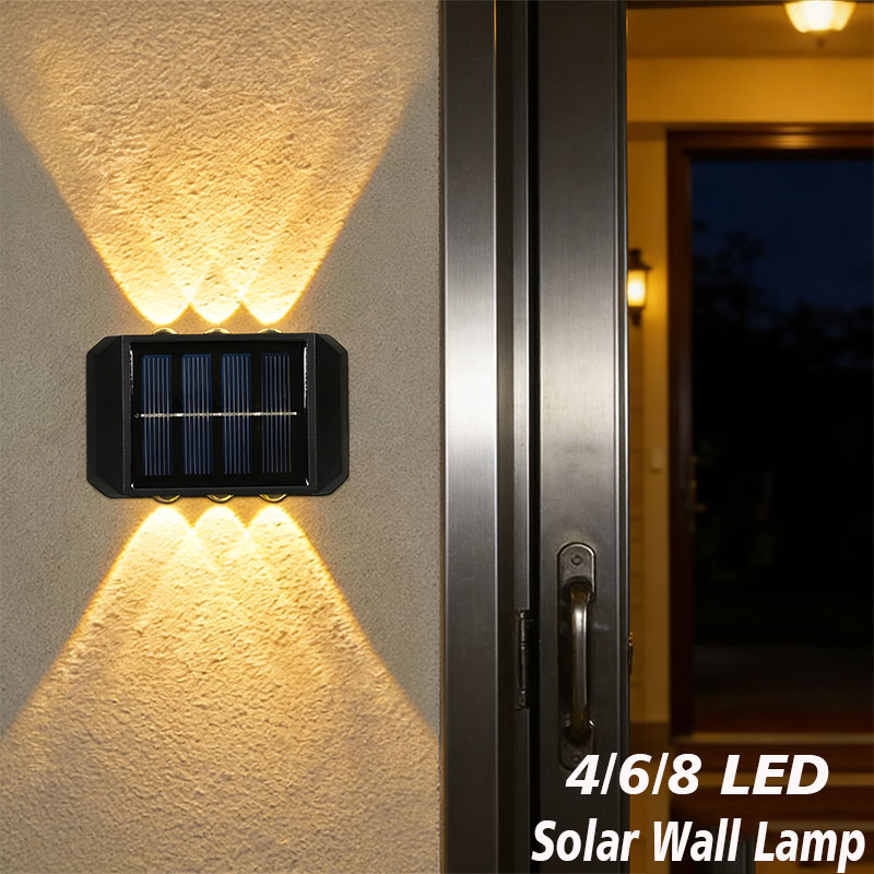 Waterproof Junction Box Solar - Lampa solarna zewnętrzna LED 4/6/8, wodoodporna,